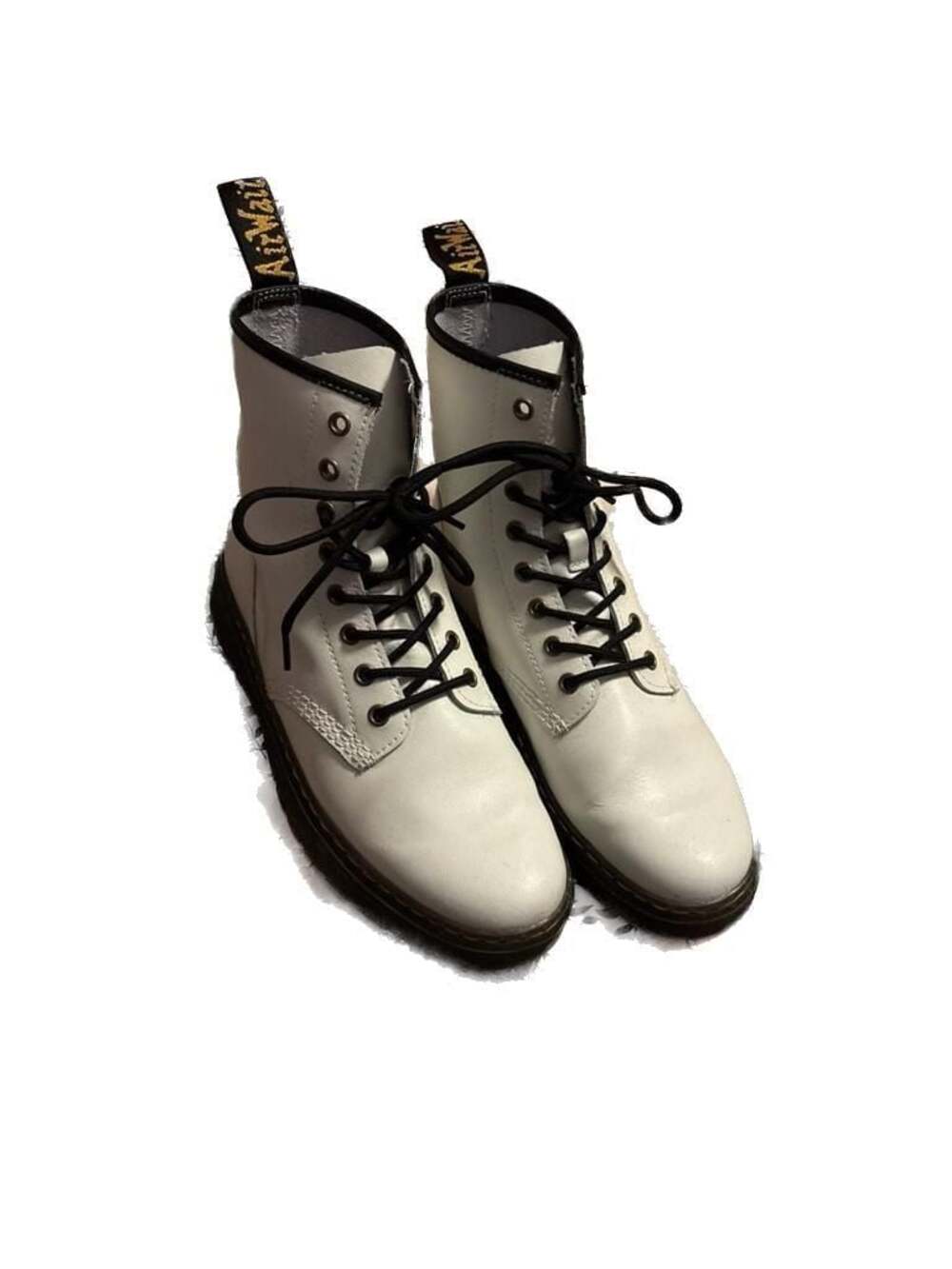 Dr. Martens Zavala White Leather 8-Eye Combat Boots